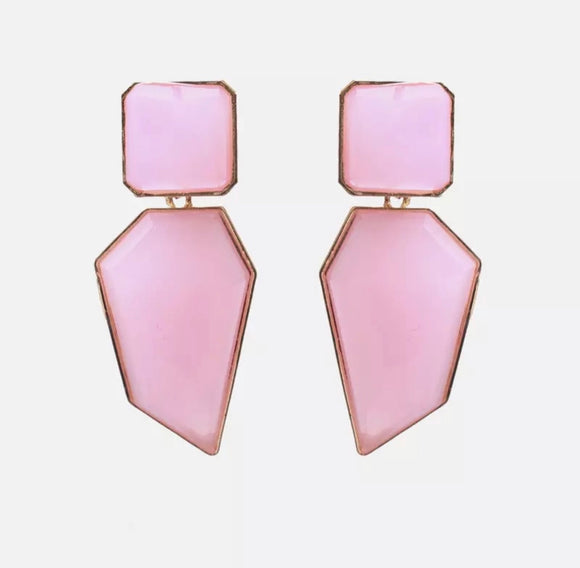 Beads Drop Earrings- Pink